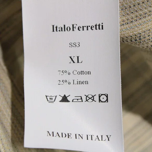 Italo Ferretti NWT Chino / Bermuda Shorts Size XL Beige Melange Cotton & Linen